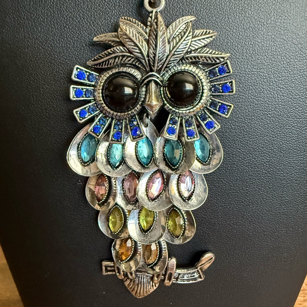 Colorful Owl Pendant Necklace - Picture 2 of 7